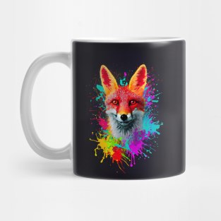 Splatter Paint Fox Mug